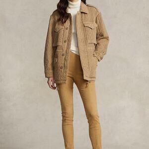 Ralph Lauren Black Label Lambskin Suede Leggings in Light Tan Size 6.